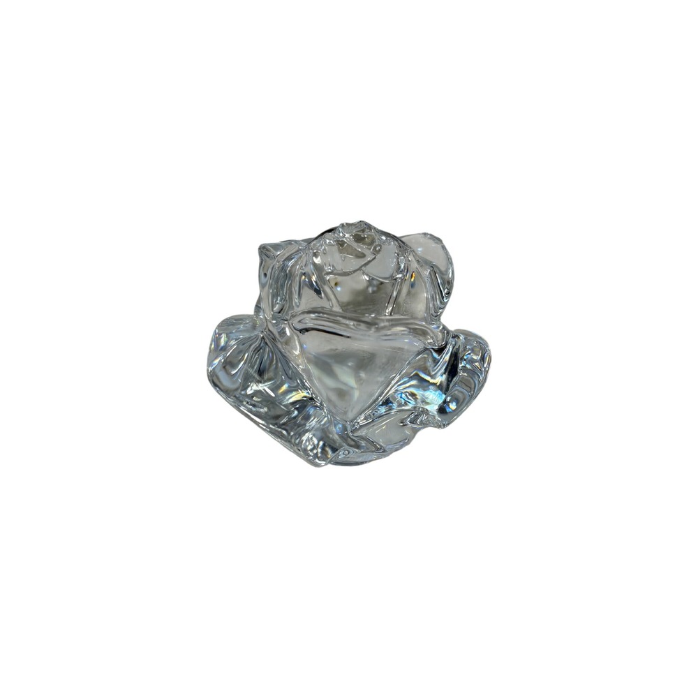 Waterford Rose Paperweight Crystal Clear Figurine Decor
